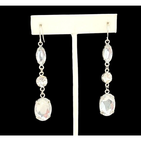Vintage Earrings Faceted Stones 80s Runway Glam 1H - Picture 1 of 7